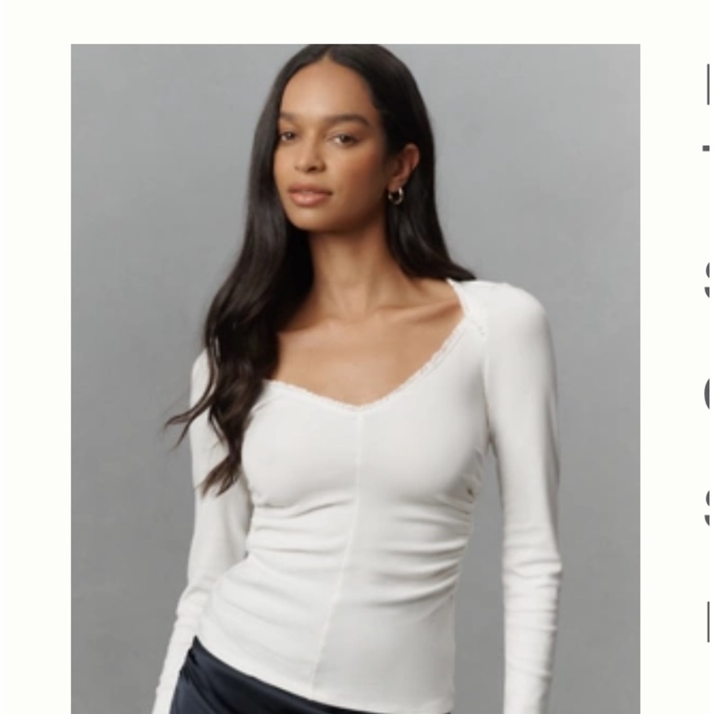 Maeve Lace V-Neck Top - Small
